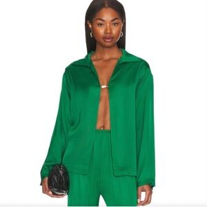 DONNI. Silky Baroque Pearl Top and pants In ivy size M